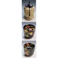在飛比找蝦皮購物優惠-茶道具 日本漆器蒔繪，棗形茶葉罐