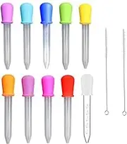 DACUAN Liquid Droppers Silicone, 10 Pack Reusable Plastic Pipettes, 5ml Pipette Water Dropper Plastic Candy Dropper, Plastic Pipette for Home, School Laboratories