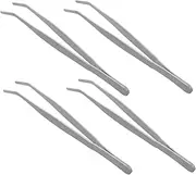 4pcs Micro Landscape Tweezers Precision Tweezers Sewing Tweezers Angled Tweezers Bonsai Tool Tweezers for Crafting Succulent Tools Crafting Tweezers Silver Stainless Steel