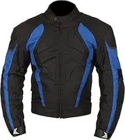 Milano Sport MJGAM0384ME Gamma Motorcycle Jacket with Blue Accent (Black, Medium)
