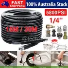 15M 1/4"Connect Pressure Washer Hose Pipe Sewer Jetting Drain Jetter Cleaner Kit