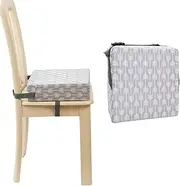 Toddler Booster Seat for Dining Table Dining Chair Heightening Cushion Highchair Booster for Baby Washable Thick Chair Seat Pad with Safe Buckle Grey