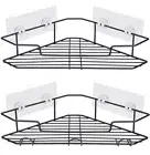Shower Caddy With Hooks Adhesive Corner Shelf Bathroom Organizer Storage Rack
