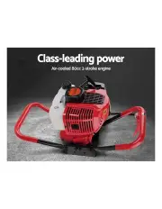 Giantz 80CC 300mm Petrol Post Hole Digger Drill Borer Fence Extension Auger Bits with Red/Black