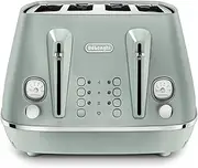 De'Longhi Distinta Perla, 4 Slot Toaster, Reheat, 6 Browning Settings, Defrost and Cancel Functions, Pull Crumb Tray, 1800W, CTIN4003.GR, Green