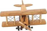 ERINGOGO Hand Crafted Vintage Wooden Airplane Model Retro Decor for Home Office Miniature Plane Ornament with Workmanship Unique Rustic Design for Aviation