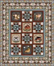 Quilt Kit - Farm Country - 63" X 76" Farm Animal Block Quilt - Top & Binding
