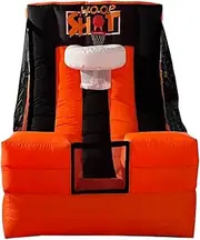 4 in 1 Inflatable Carnival Game Inflatable Sport Games Multi Sports Play Ring Toss Basketball Hoop Game for School Playground/Family/Team