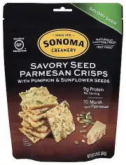 Sonoma Creamery, Savory Seed Parmesan Crisps, Crunchy Real Cheese Snack