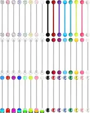 [EVELICAL] 48Pcs 14G Acrylic Industrial Barbell Earrings for Women Men Cartilage Helix Body Piercing Jewelry 38mm 1&1/2 Inch Piercing Bar