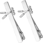 [FRCOLOR] 2pcs Men's Golf Tie Clips Stylish Tie Accessories for Business Formal Occasions Design Professional Appearance Necktie Clasps for Men