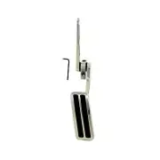 Universal 1 3/4" x 4 5/8" Firewall Mounted Polished Aluminum Gas Pedal