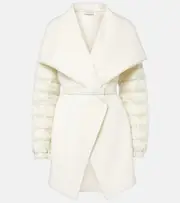 [Moncler] Moncler Padded wool-blend felt cape UK 14 black