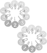 ORFOFE 2 Sets Metal Numbered Keyrings Tags: Stainless Steel Number 1-10 Disc - Number Coding and Labeling Tags in Various Settings