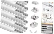 10-Pack 3.3ft/1 Meter U Shape LED Channel with Milky Cover, End Caps and
