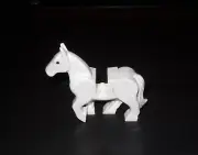 2 NEW AUTHENTIC LEGO WHITE HORSES, HORSE, MOVABLE LEGS, BLACK EYES, WHITE PUPILS