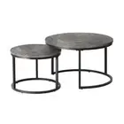 NNEED Nesting Coffee Table Round Marble Grey & Black
