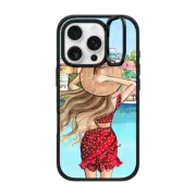 iPhone 16 Pro Impact Ring Stand Case MagSafe Compatible Vacation Girl