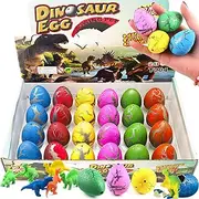 ZCOINS 24 Pcs Large Hatching Dinosaur Eggs Toys in Water with Assorted Color for Kids Party Bag Filler, Growing Dino Hatching Eggs for Party Favors Science Easter Basket Stuffers Egg Hunt Gift
