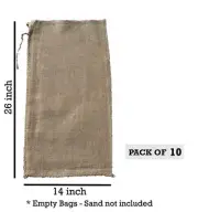 10 14x26 Burlap Bags, Burlap Sacks, Sandbags, Gunny Sack, Potato Sacks, Sack