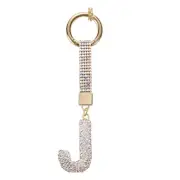 Alphabet J Letter Bag Charm Rhinestone for Jewelry Making White