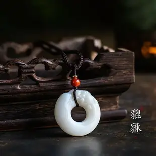 天然和田玉貔貅平安扣吊墜男女項鏈掛件情侶白玉石飾品