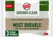 Scotch-Brite Greener Clean Non-Scratch Scrub Sponge, Sponge for Washing Dishes,