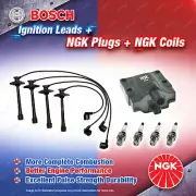 NGK Spark Plugs Coil + Bosch Leads Kit for Toyota Celica ST184R 5SFE 2.2L 4Cyl (for: Toyota)