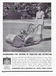 Original 1951 advert for RANSOMES SIMMS and JEFFERIES lawn mowers