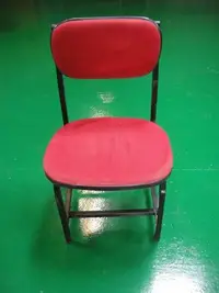 在飛比找Yahoo!奇摩拍賣優惠-宏品二手家具館~C0621-15紅布鐵椅  大學椅 電腦椅 