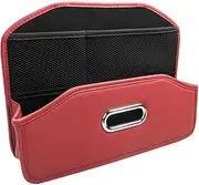 Car Seat Back Storage Box PU Leather Multifunctional Convenient Car Organizer Auto Travel Accessories(Red)