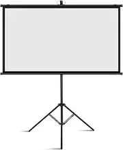 150 Inch Tripod Projector Screen With Stand - White Plastic/Fiberglass 4K HD (4:3, 16:9) Portable Home Cinema For Indoor & Outdoor Use for Home Theater Backyard Outdoor Indoor(White plastic screen,4:3
