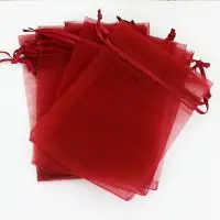 在飛比找樂天市場購物網優惠-紅色紗袋純色喜糖袋禮品包裝袋小袋子飾品首飾袋子定制做logo
