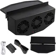 Générique Solar Exhaust Fan for Car | Solar Automotive Fan, Ventilation and Air Purifier USB Rechargeable 1200mAh for Car Sedan Truck