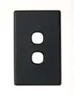 Beacon Lighting Lucci Power Gravity 2 Gang Plate Only in Matte Black