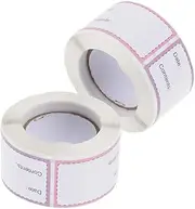 JEWEDECO 2 Roll Set of Freezer Food Labels Removable Jar Stickers Easy Peel Off Waterproof Oil Resistant Food Date Stickers Pink Name Tags for Storage