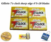 4 X 5=20 Gillette 7 O'Clock Shaving Razor Stainless steel safety Blades barber