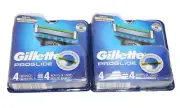 Pack of 2 Gillette Proglide Razor Blade Refills New 4 Cartridges Each (8 Total)