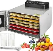 6 Tier Food Dehydrators, 1000w Electric Food Dehydrator with 35-90℃ Temperature Adjustment, Timing, 360° Circulating Hot Air, Mart Touch Panel, Stainless Steel Fruit Dehydrator for Veg Meat