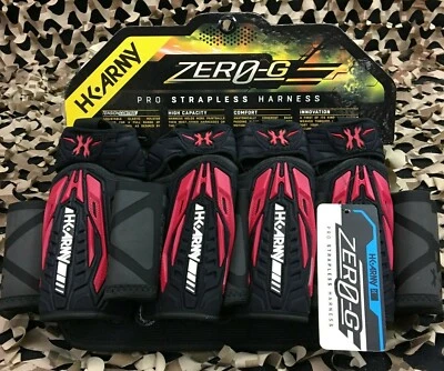 NEW HK Army Zero-G 2.0 4+3+4 Paintball Harness - Black/Red
