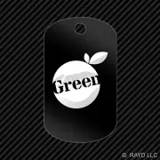 Green Keychain GI dog tag engraved many colors go green environmental #4