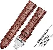 [BANDKIT] Double sided crocodile skin leather band for any brand Wrist watch straps 18mm 19mm 20mm 21mm 22mm for men bracelet