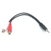 RiteAV 3.5mm Male-RCA Stereo Female Adapter Cable (Y-Cable) 6 inch (2 Pack)