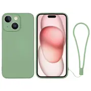 For iPhone 15 Case, Soft Silicone Cover, Matcha Green