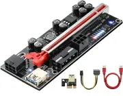 3 Pack PCI-E 1X to16X Pcie Riser GPU Mining Card 8 Capacitors Dual-6pin MOLEX