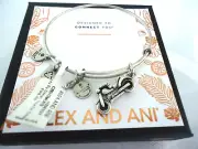 Alex And Ani MOTORCYCLE Russian Silver Charm Bangle New W/Tag Card Box