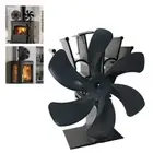 Eco Friendly 6-Blade Fireplace Fan Home Efficient Log Wood Burner Home