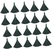 DOITOOL 20 Pcs Deep Green Tassel Earring Accessories Lightweight Hanging Pendant Supplies for DIY Jewelry for Keychains and Earrings Elegant Long Tassel Design