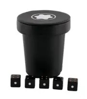 New In Box Montblanc Collectible Black Meisterstuck Dice Cup Set