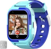 wonlex Smart Watch for Kids Call and Text, 4G Boys GPS Watch Support Whatsapp Line Real-time Calling Voice Message SOS Camera, Christmas Birthday Gifts for Boys Aged 4-16(Blue)